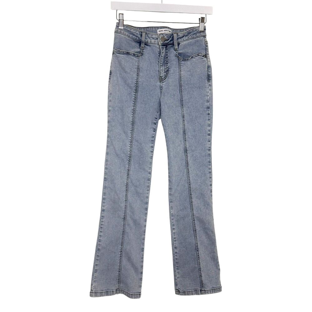 Marc New York Kick Flare Jeans Stretch Denim Pants Seamed Light Blue 2